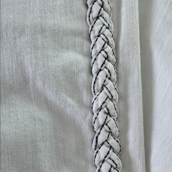 NWOT 7 for all mankind white Jeans with Braided Side Detail - Picture 5 of 8